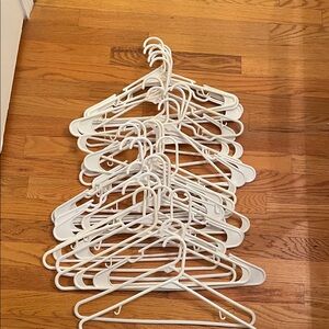 30 White Plastic Clothes Hangers